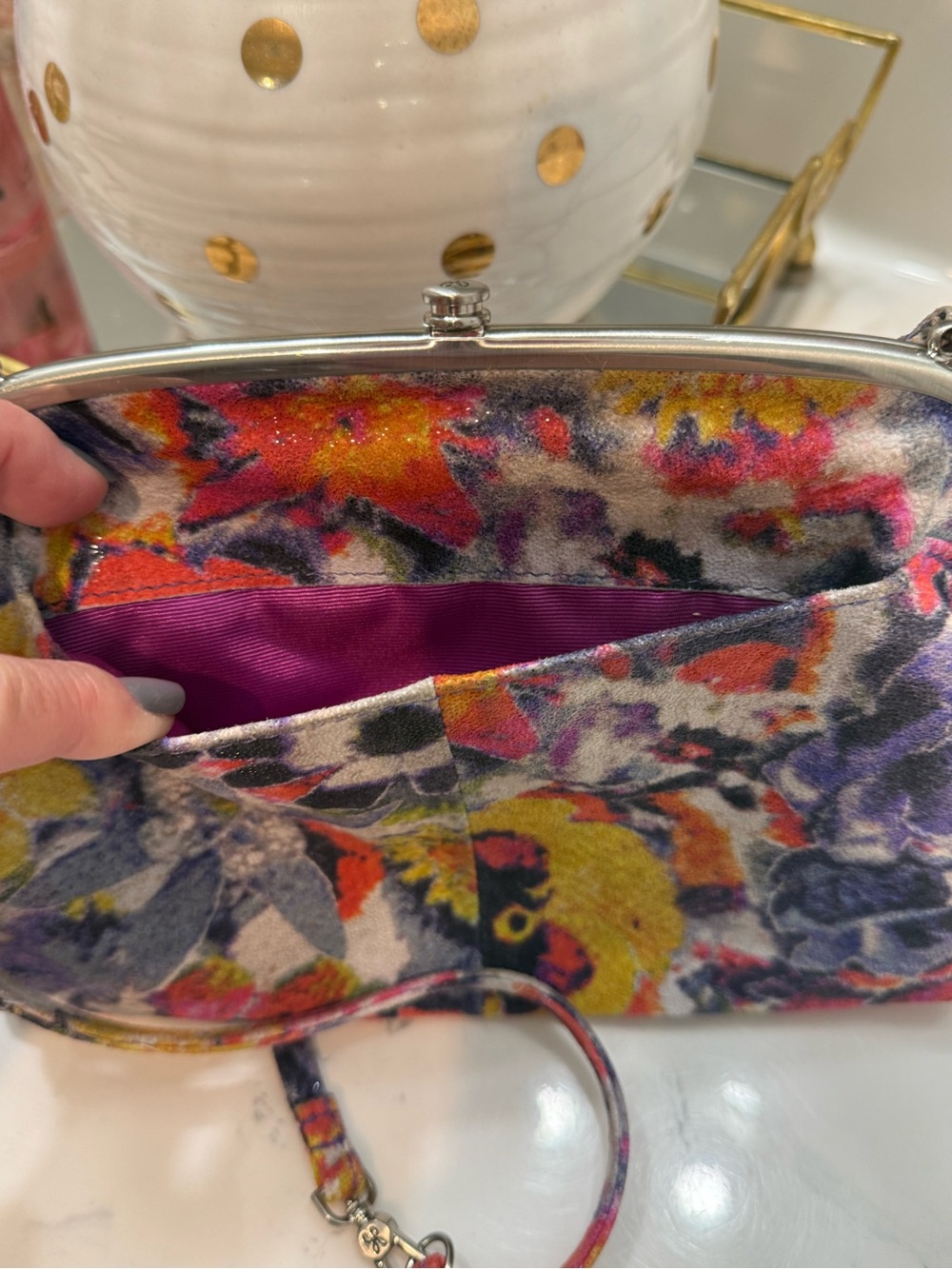 HOBO NWT Multicolor Floral leather purse - Picture 5 of 11